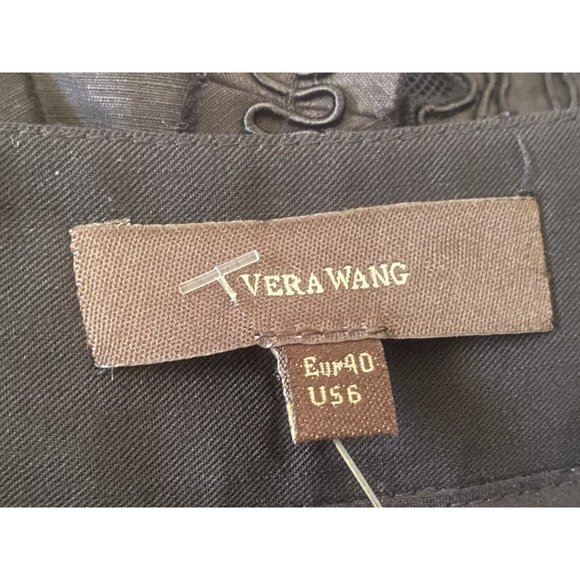 Vintage Vera‎ Wang Silk Blend Size 6 Black Capri Embellished 3 D Cropped Pants - Picture 4 of 16